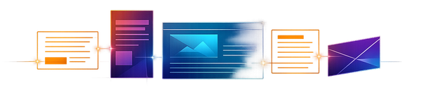 Abstract illuminated visual representing content strategy and communication