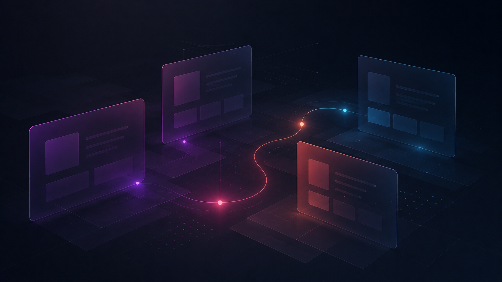Abstract illuminated visual representing website development and digital visibility