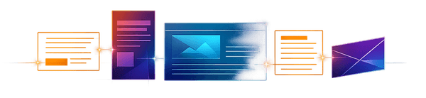 Abstract illuminated visual representing content strategy and communication