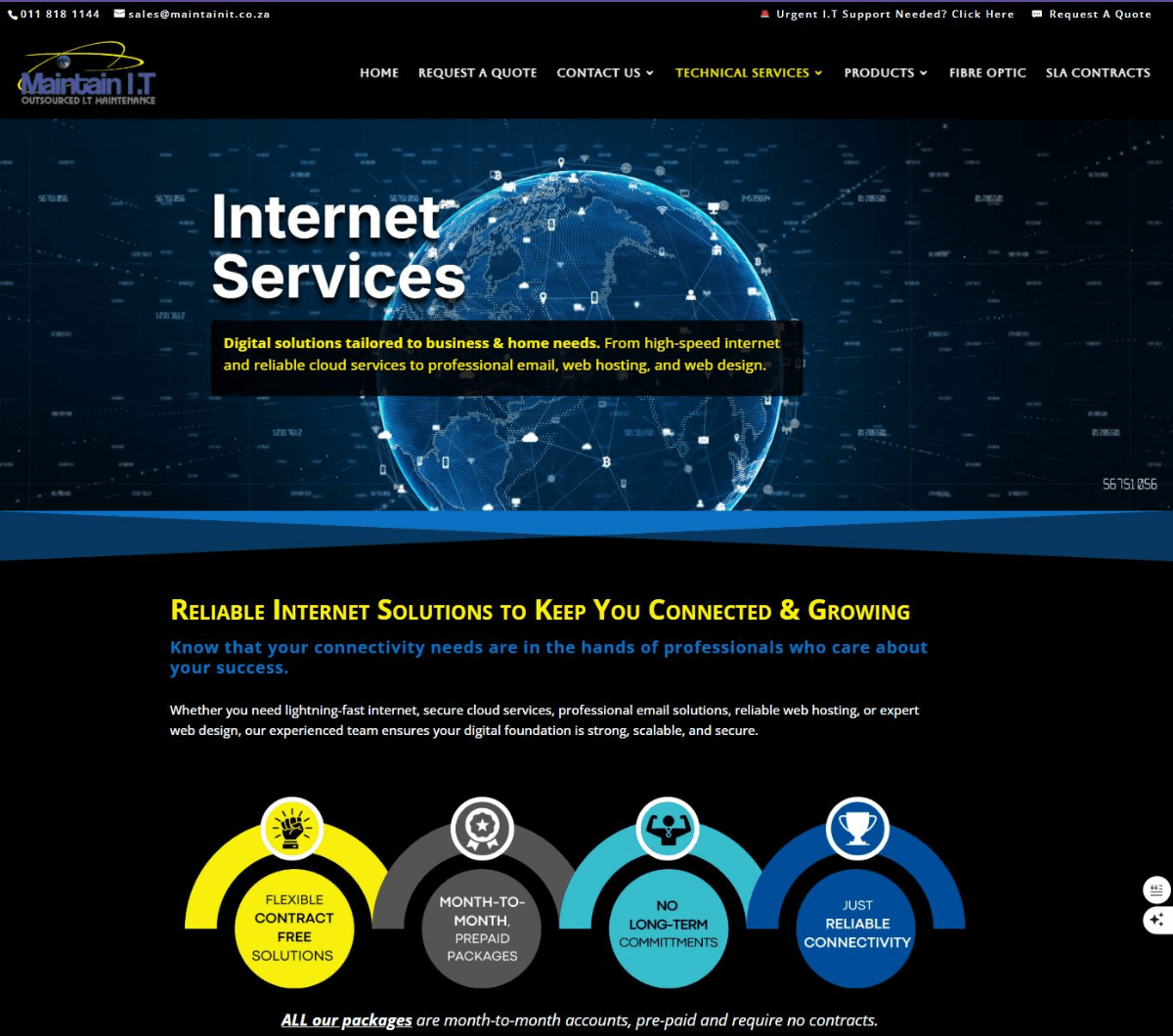 Maintain I.T. Website Development and Digital Positioning Maintain I.T. outsourced IT services website designed and developed by Illumin8 Marketing.