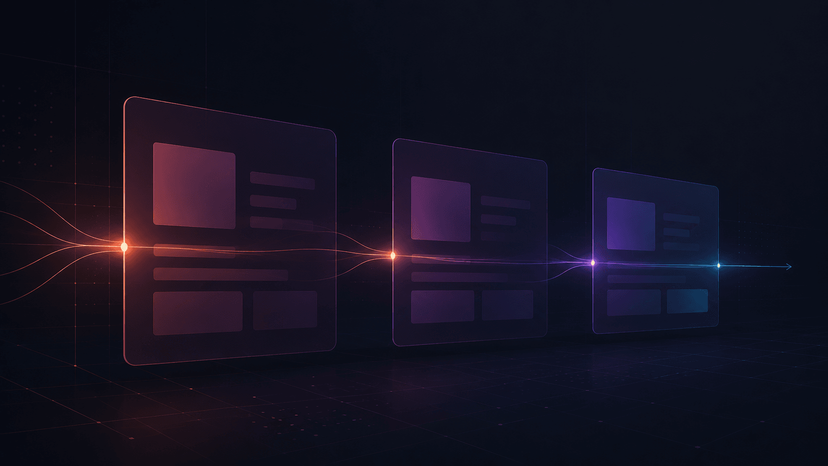 Abstract illuminated visual representing ongoing strategic marketing support